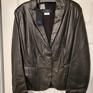 Les Copains Black Leather Jacket